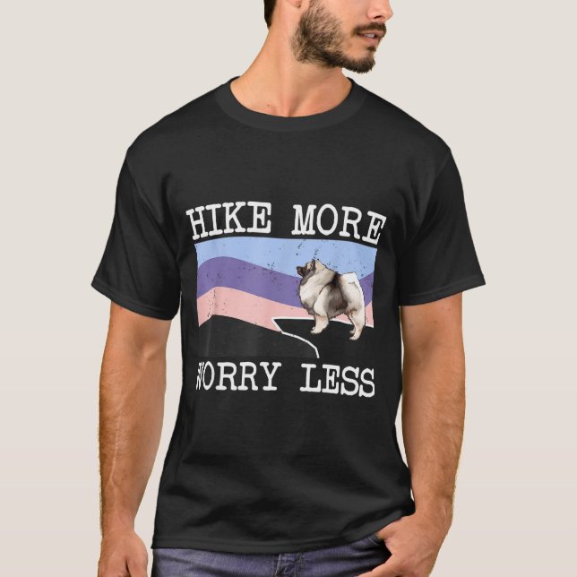 Camiseta Keeshond faça caminhada mais se preocupe menos grá (Frente)