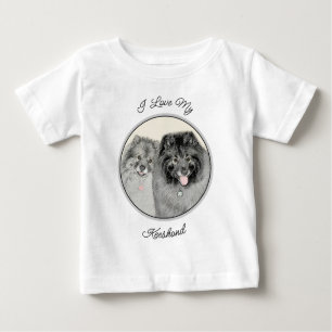 Camiseta Keeshond Graphics Keeshond Mãe e Filho