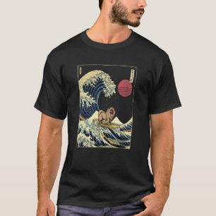 Camiseta Keeshond Onda Japonesa de Kanagawa Cachorro de Sur