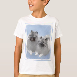 Camiseta Keeshond Pair de Kees pintando Arte Animal Origina