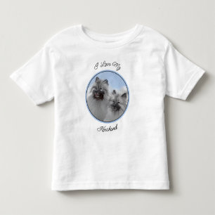 Camiseta Keeshond Pair de Kees pintando Arte Animal Origina
