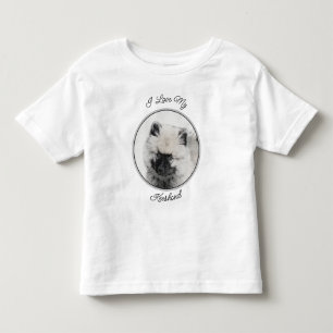 Camiseta Keeshond Puppy Drapy - Arte Cachorro Original Boni