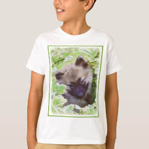 Camiseta Keeshond Puppy na Pintura Original