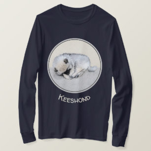 Camiseta Keeshond Sleeping Puppy Painting Original Dog Art