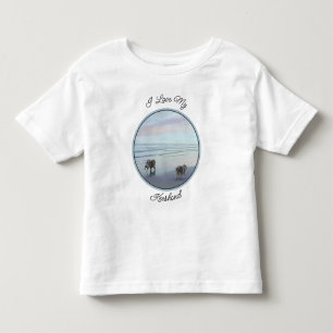 Camiseta Keeshonds na Arte de Cão de Pintura em Seashore
