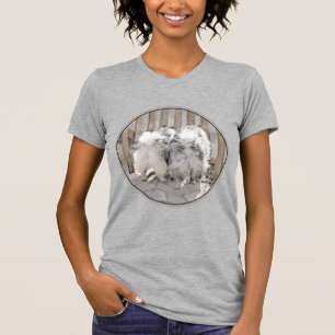 Camiseta Keeshonds na Pintura de Portão - Arte de Cachorro 