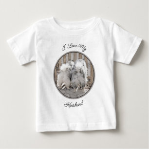 Camiseta Keeshonds na Pintura de Portão - Arte de Cachorro 