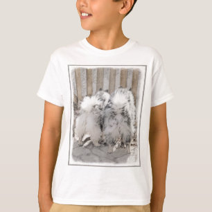 Camiseta Keeshonds na Pintura de Portão - Arte de Cachorro 
