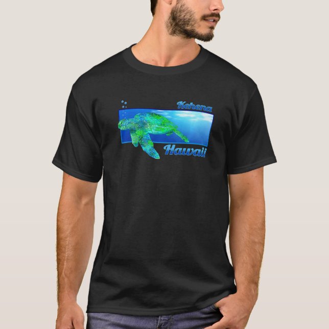 Camiseta Kehena Hawaii Nadando Honu (Frente)