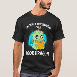 Camiseta Kein Bücherwurm Book Dragon Crianças