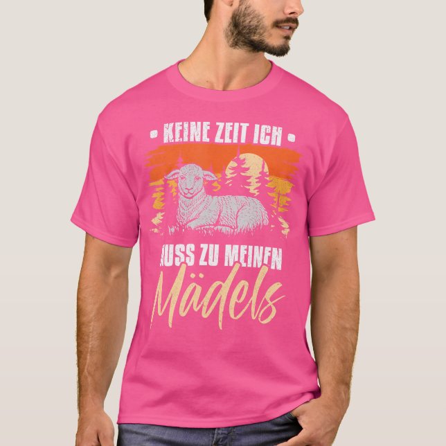Camiseta Keine Zeit Ich Muss Zu Meinen Mdchen Sheep (Frente)