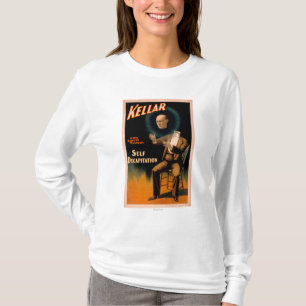 Camiseta Kellar que executa a mágica da decapitação do a