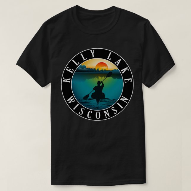 Camiseta Kelly Lake Wisconsin Kayaking (Frente do Design)