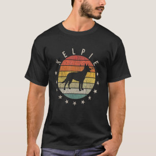 Camiseta Kelpie Paw Vintage Pai Mãe Mulheres Pet