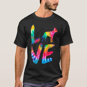 Camiseta Kelpie Tie Dye Love Dog Mãe Pai