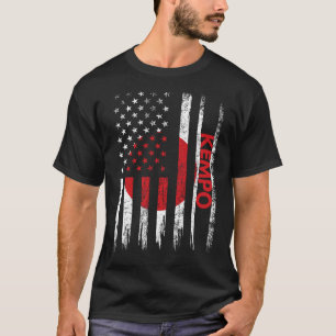 Camiseta Kempo American Flag Karate Artes Marciais Japonesa