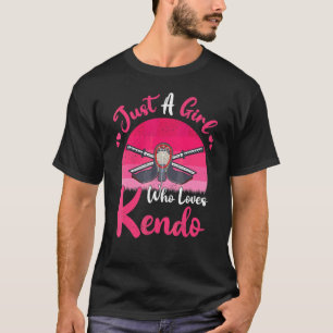 Camiseta Kendo Retro Vintage Apenas Uma Garota Que Ama Ke
