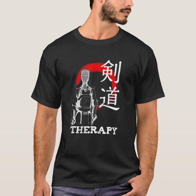 Camiseta Kendo Therapy Kanji Japonês Artes Marciais Dojo (Frente)