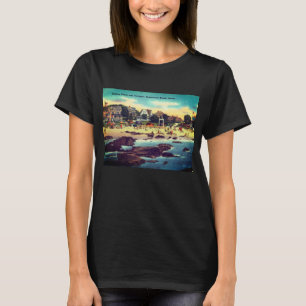 Camiseta Kennebunk Beach, Maine Vintage Cottages Foto T-Sh