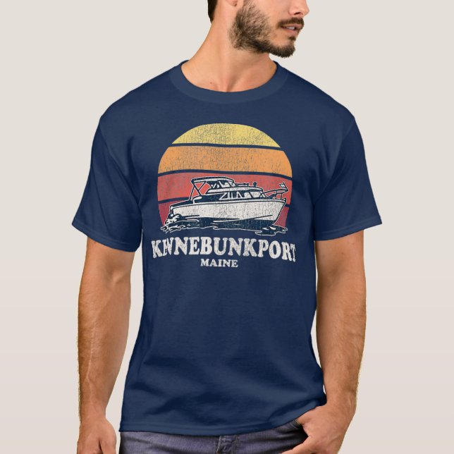 Camiseta Kennebunkport ME Vintage Barco 70s (Frente)