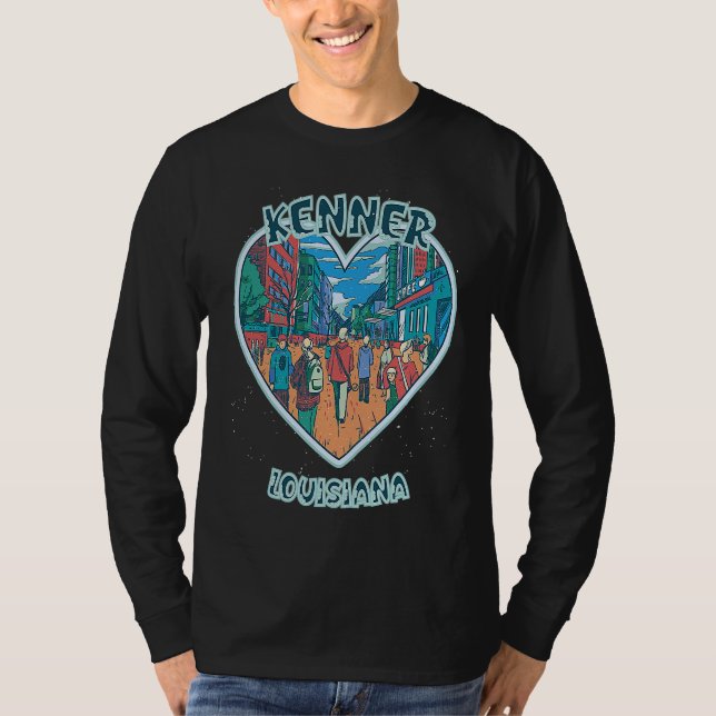 Camiseta Kenner In Louisiana Travel Souvenir Heart (Frente)