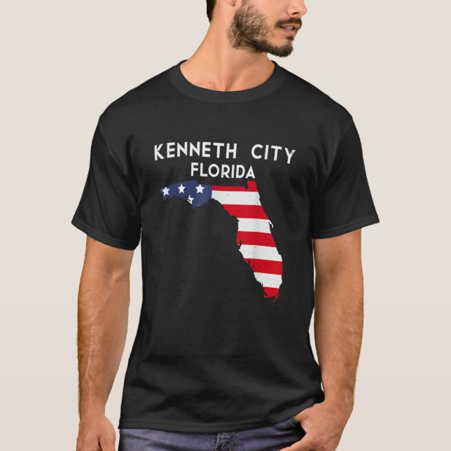 Camiseta Kenneth City Florida USA State America Travel Flor (Frente)