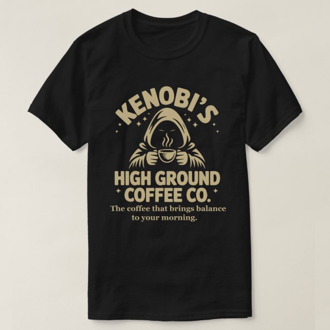 Camiseta Kenobi High Ground Coffee Jedi (Frente do Design)