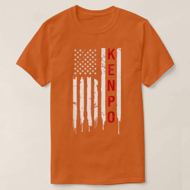 Camiseta Kenpo Karate American Flag (Frente do Design)