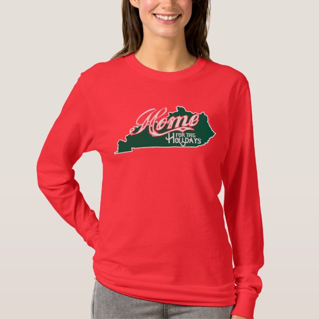 Camiseta Kentucky Home For Holidays Long Sleeve T (Frente)