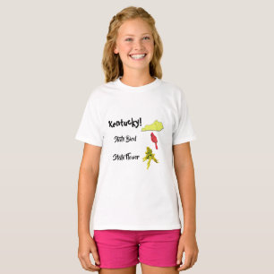 Camiseta Kentucky Map State Bird & Flower