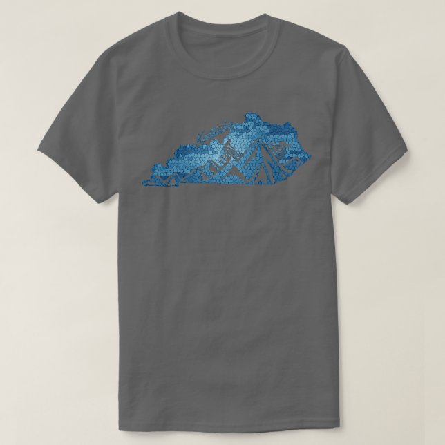 Camiseta Kentucky Mountain Biking Blues State Outline Bike (Frente do Design)