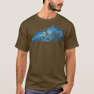 Camiseta Kentucky Mountain Biking Blues State Outline Bike
