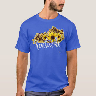 Camiseta Kentucky Sunflower Leopard State Map 