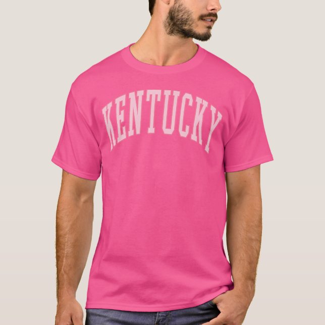 Camiseta Kentucky Vintage Preppy Varsity Pink Sports (Frente)