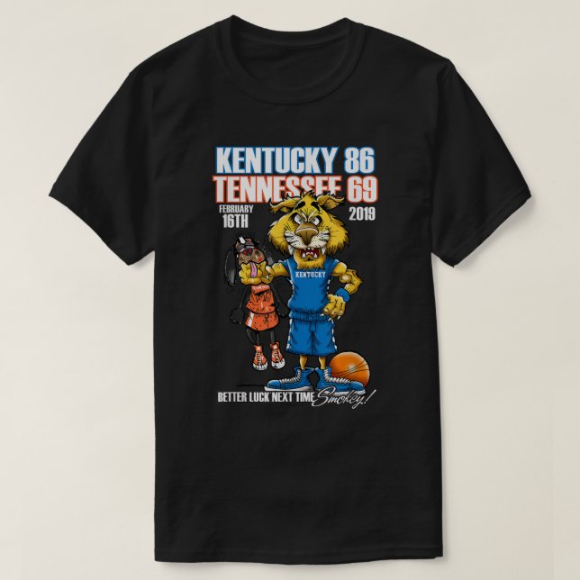 Camiseta Kentucky Vs Tennessee fevereiro de 2019 (Frente do Design)
