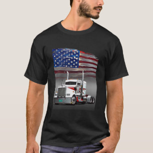 Camiseta Kenworth Truck e a bandeira americana por Gas Auto