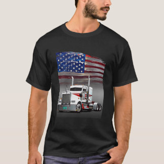 Camiseta Kenworth Truck e a bandeira americana por Gas Auto