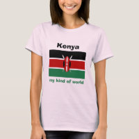 Camiseta Kenya Bandeira + Mapa + Texto