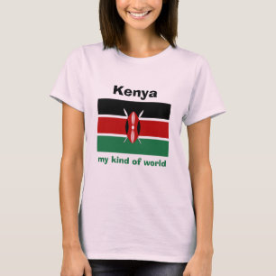 Camiseta Kenya Bandeira + Mapa + Texto