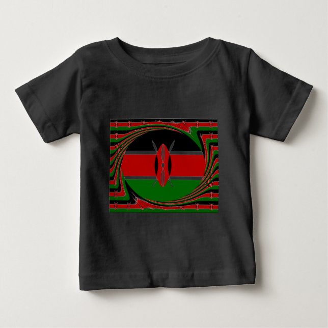 Camiseta Kenya Flag Art - Patriotic & Modern Design (Frente)