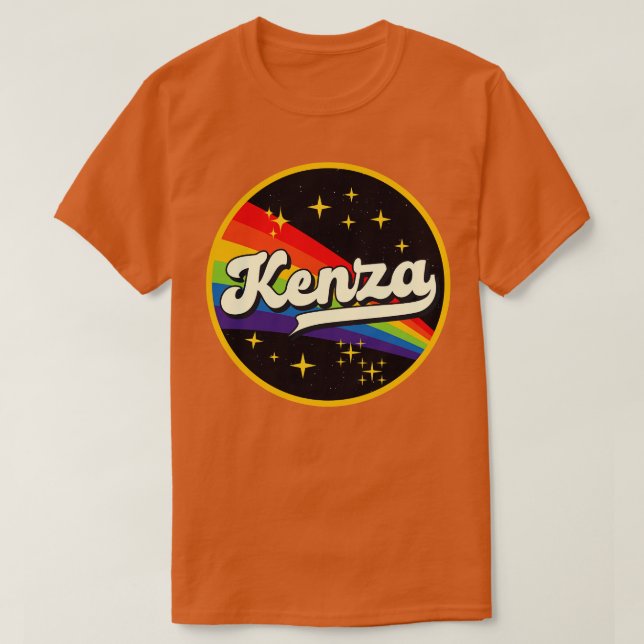 Camiseta Kenza Rainbow No Space Vintage Style (Frente do Design)