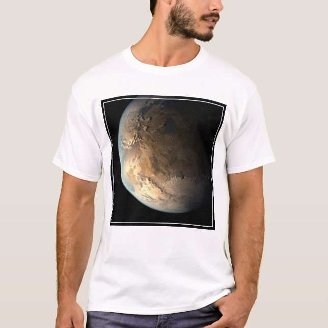 Camiseta Kepler-186f Orbitando Uma Estrela Distante. (Frente)