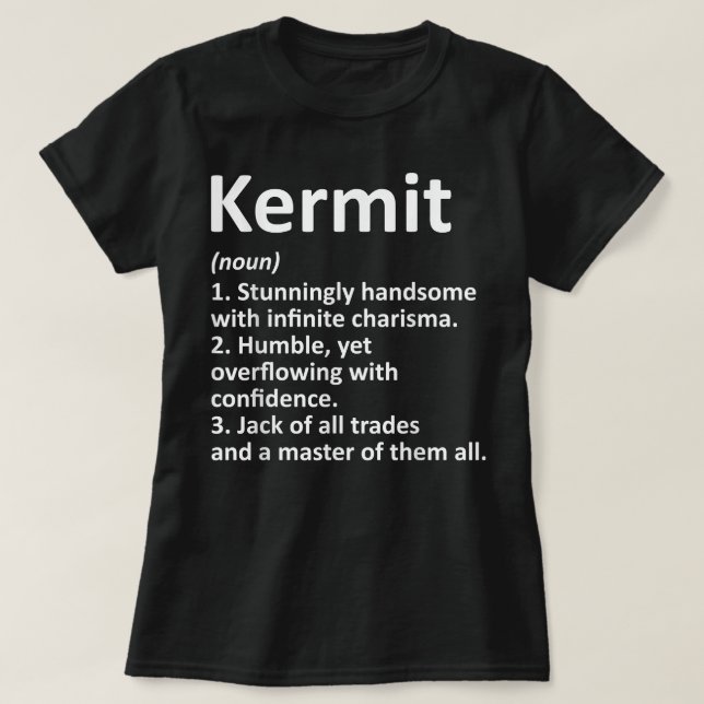 Camiseta KERMIT Definição Nome Personalizado Funny Birthday (Frente do Design)