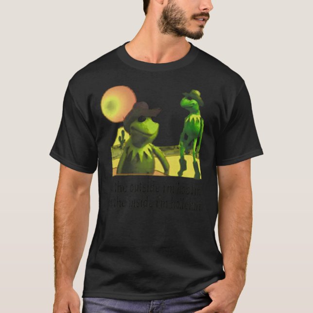 Camiseta kermit Hootin e Hollerin do lado de fora (Frente)