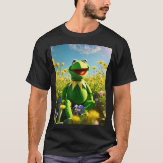 Camiseta Kermit, o sapo, feliz, leve.