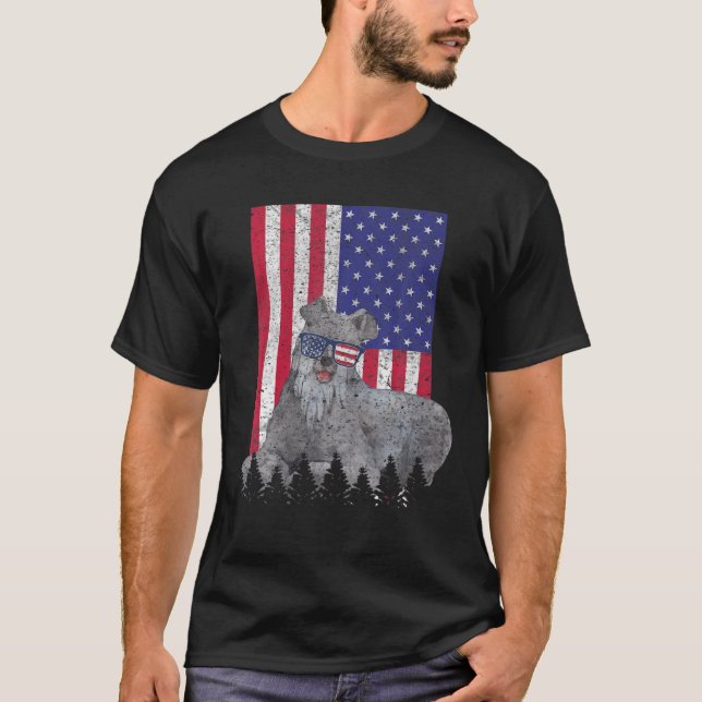 Camiseta Kerry Blue Terrier Patriotic Dog USA Prioridade Am (Frente)
