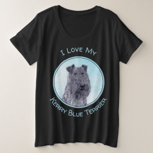 Camiseta Kerry Blue Terrier pintando uma pintura cãozinha o