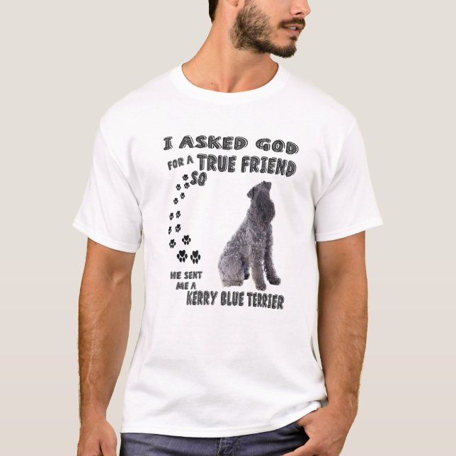 Camiseta Kerry Blue Terrier Quote Mom Dad Art, Irish Blue T (Frente)
