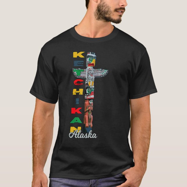 Camiseta Ketchikan Alaska Totem Pole Nativo Souvenir Keepsa (Frente)