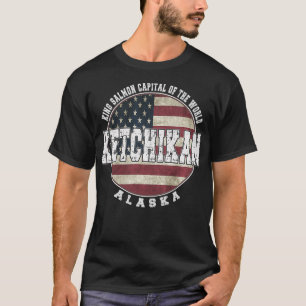 Camiseta Ketchikan Alaska Vintage - bandeira americana
